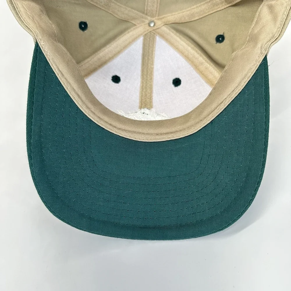 Head to Toe Raxil Wheat Hat Beige Green Hook Loop Strapback Embroidered Farming